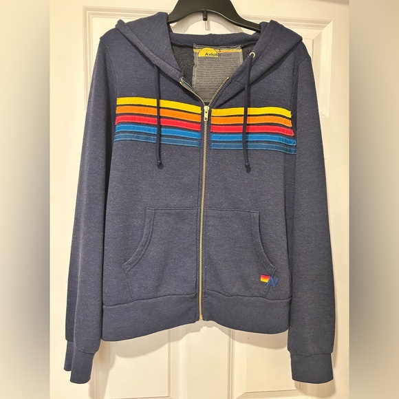 EUC Navy Aviator Nation Blue 5 Stripe Hoodie - Picture 3 of 13